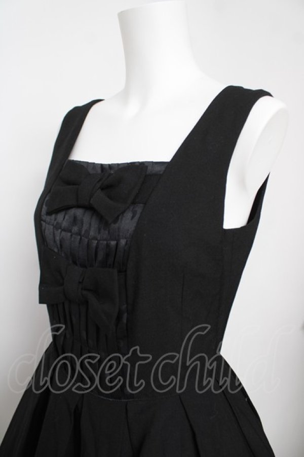 画像3: Emily Temple cute / ドットジャガードリボンノースリーブワンピース M 黒 Y-26-03-13-125-ET-OP-SZ-ZY (3)