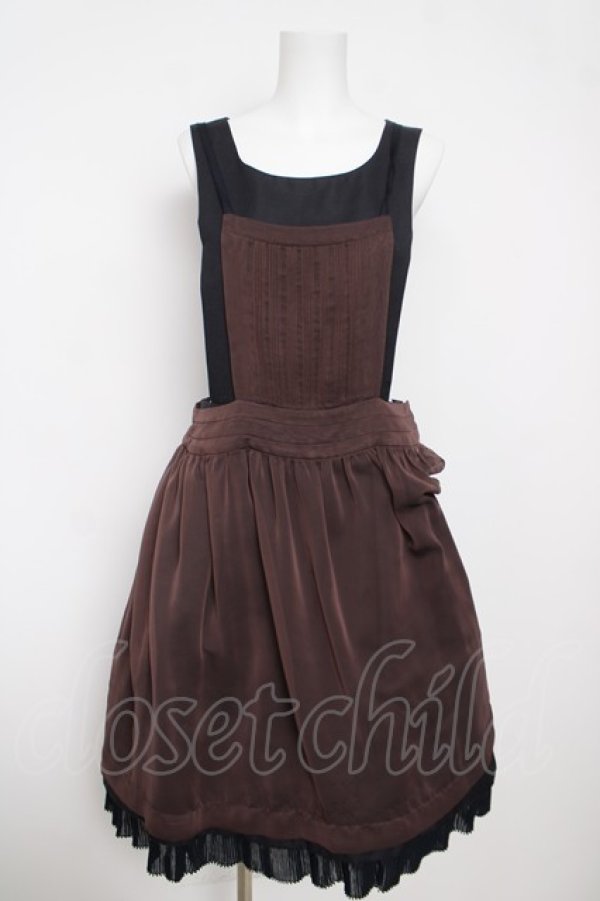 画像1: Jane Marple / 重ね着エプロンワンピース  ブラウン Y-26-03-13-126-JM-OP-SZ-ZY (1)