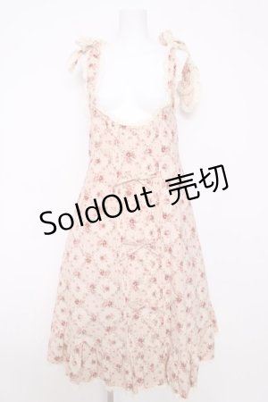 画像: metamorphose / プチフラワープリントエプロン風ジャンパースカート  ピンク Y-26-03-13-129-ME-OP-SZ-ZY