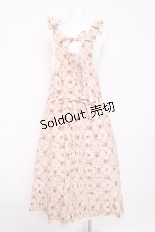 画像2: metamorphose / プチフラワープリントエプロン風ジャンパースカート  ピンク Y-26-03-13-129-ME-OP-SZ-ZY (2)