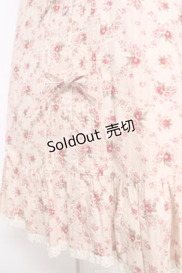 画像4: metamorphose / プチフラワープリントエプロン風ジャンパースカート  ピンク Y-26-03-13-129-ME-OP-SZ-ZY (4)