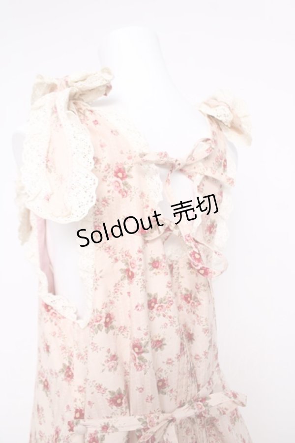 画像5: metamorphose / プチフラワープリントエプロン風ジャンパースカート  ピンク Y-26-03-13-129-ME-OP-SZ-ZY (5)