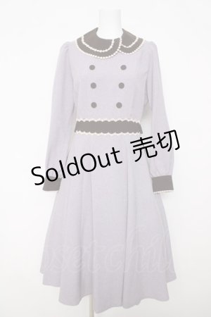 画像: Innocent World / Flawless Ladyワンピース L グレイッシュバイオレット×ショコラ Y-26-03-13-131-IW-OP-SZ-ZY