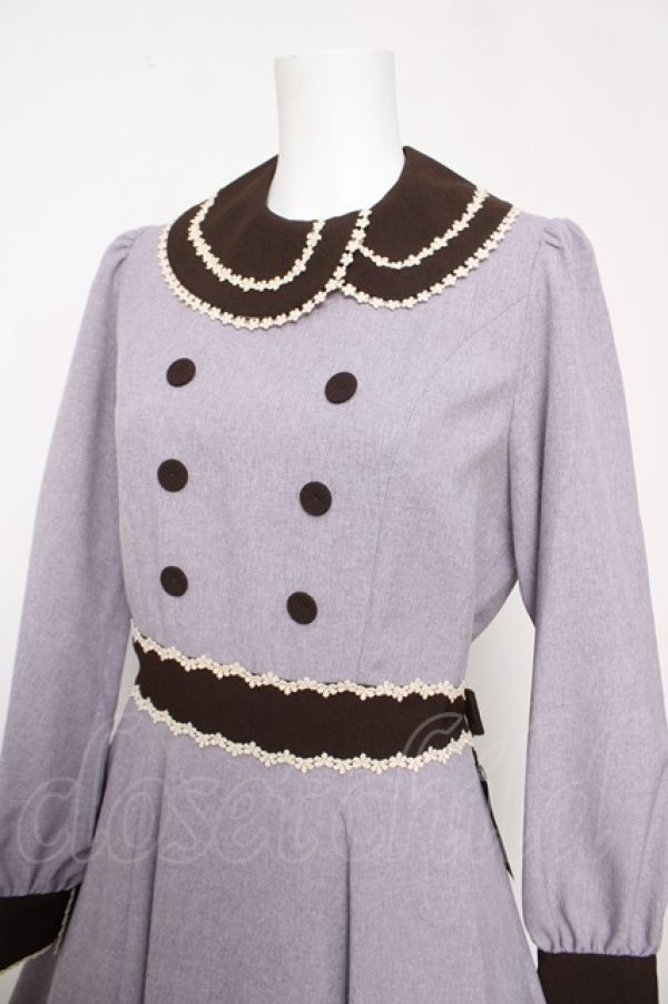 画像3: Innocent World / Flawless Ladyワンピース L グレイッシュバイオレット×ショコラ Y-26-03-13-131-IW-OP-SZ-ZY (3)