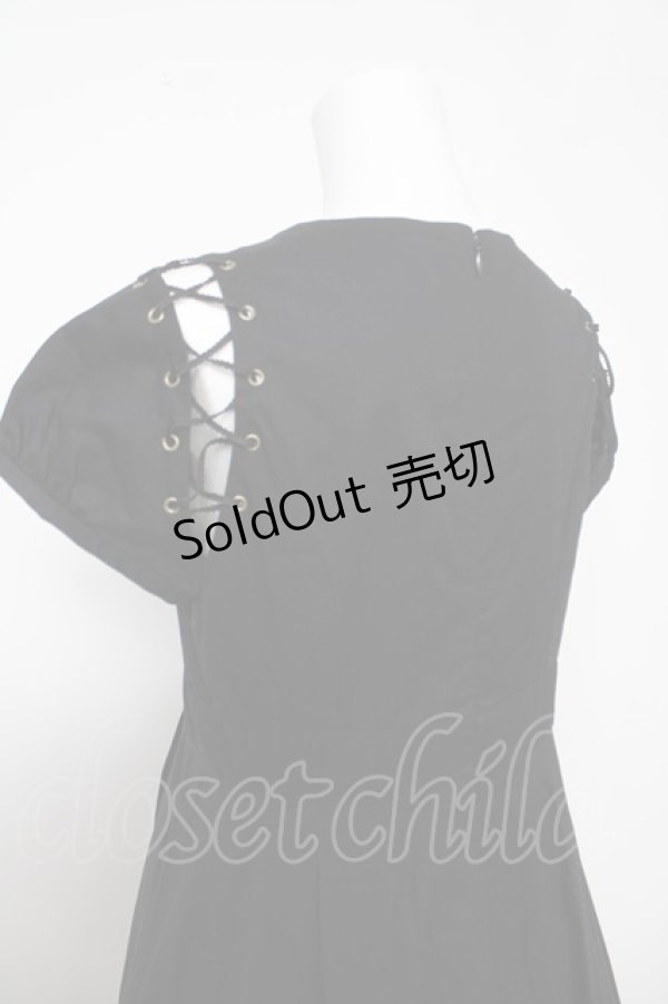 画像4: BPN / 編み上げロングワンピース M 黒 Y-26-03-13-133-GO-OP-SZ-ZY (4)