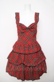 画像1: Heart E / タータンチェック3段スカートのサンドレス 9号 赤 Y-26-03-13-134-LO-OP-SZ-ZY (1)