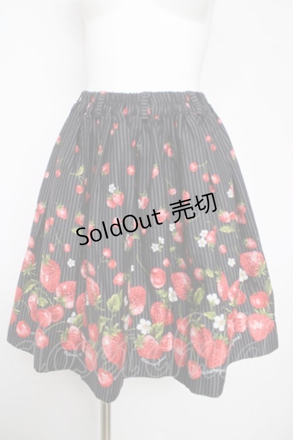 画像1: metamorphose / ベリーストライプスカート  黒 Y-26-03-13-136-ME-SK-SZ-ZY (1)