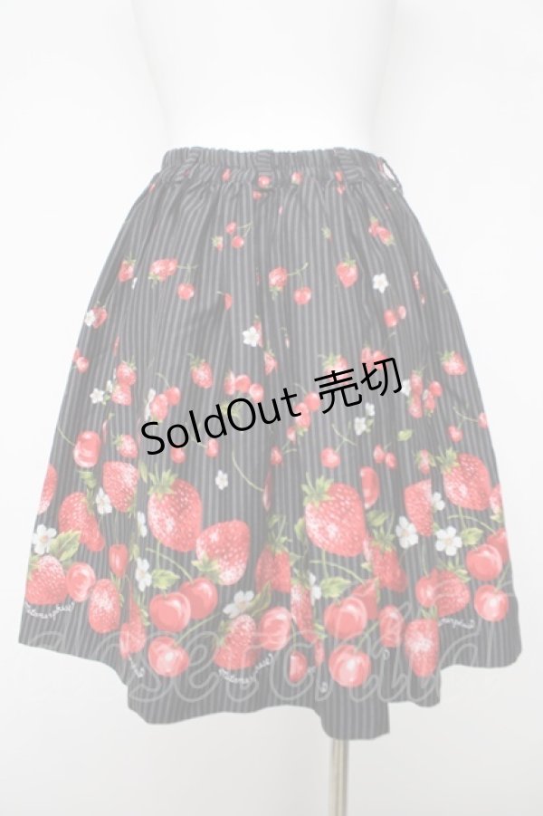 画像2: metamorphose / ベリーストライプスカート  黒 Y-26-03-13-136-ME-SK-SZ-ZY (2)