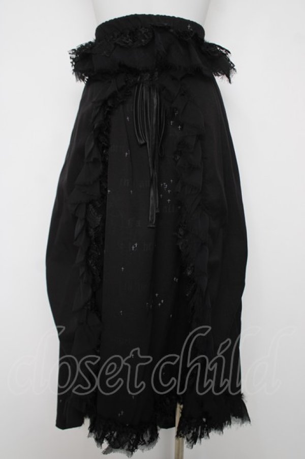 画像2: h.naoto Blood / 天使柄天蓋ロングスカート  黒 Y-26-03-13-139-HN-SK-SZ-ZY (2)