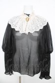 画像1: axes femme NOSTALGIE / レース襟付シフォンブラウス F 黒 Y-26-03-13-002-AX-BL-SZ-ZY (1)