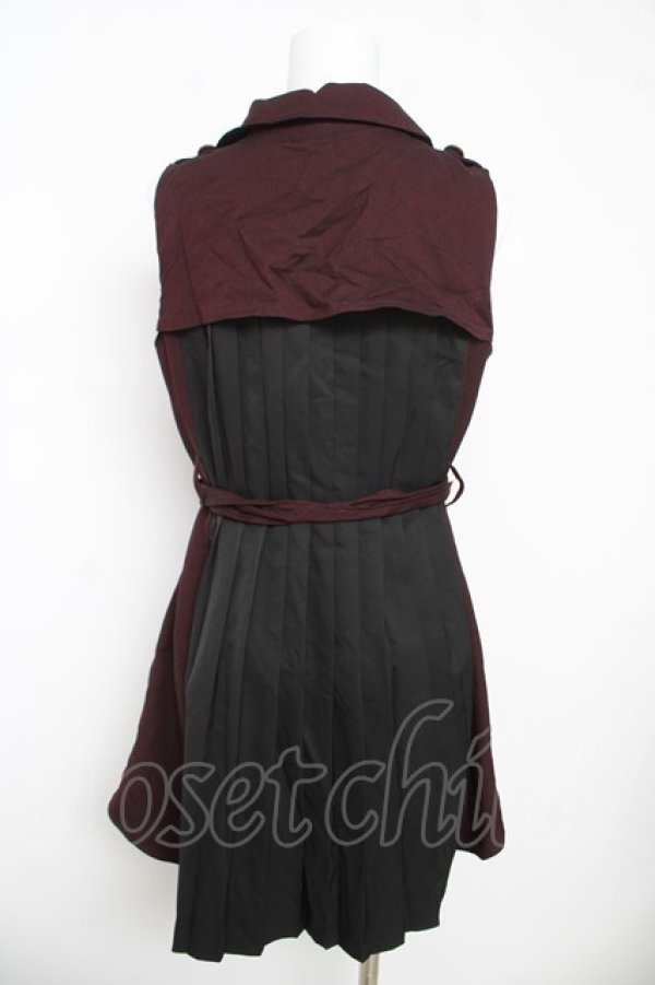 画像2: axes femme POETIQUE / バックプリーツロングベスト M ワイン Y-26-03-13-019-AX-TO-SZ-ZY (2)