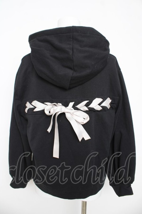 画像2: axes femme POETIQUE / バックスピンドルリボンパーカー M 黒 Y-26-03-13-022-AX-TO-SZ-ZY (2)