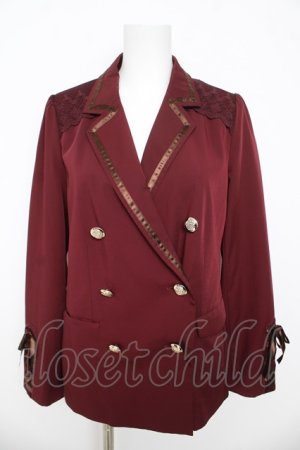 画像: axes femme / 袖レースアップジャケット M ワイン Y-26-03-13-028-AX-JA-SZ-ZY