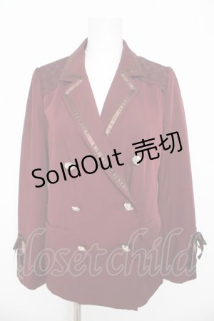 画像: axes femme / 袖レースアップジャケット M ワイン Y-26-03-13-028-AX-JA-SZ-ZY