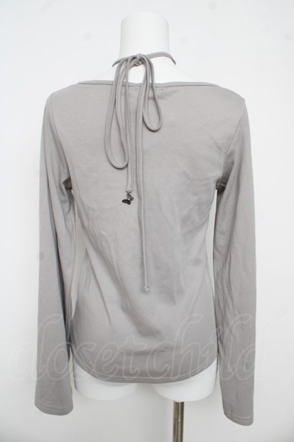 画像2: axes femme / ストラップ風リボンカットソー F グレー Y-26-03-13-032-AX-TO-SZ-ZY (2)