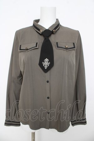 画像: axes femme / ミリタリー風ブラウス M カーキ Y-26-03-13-033-AX-BL-SZ-ZY