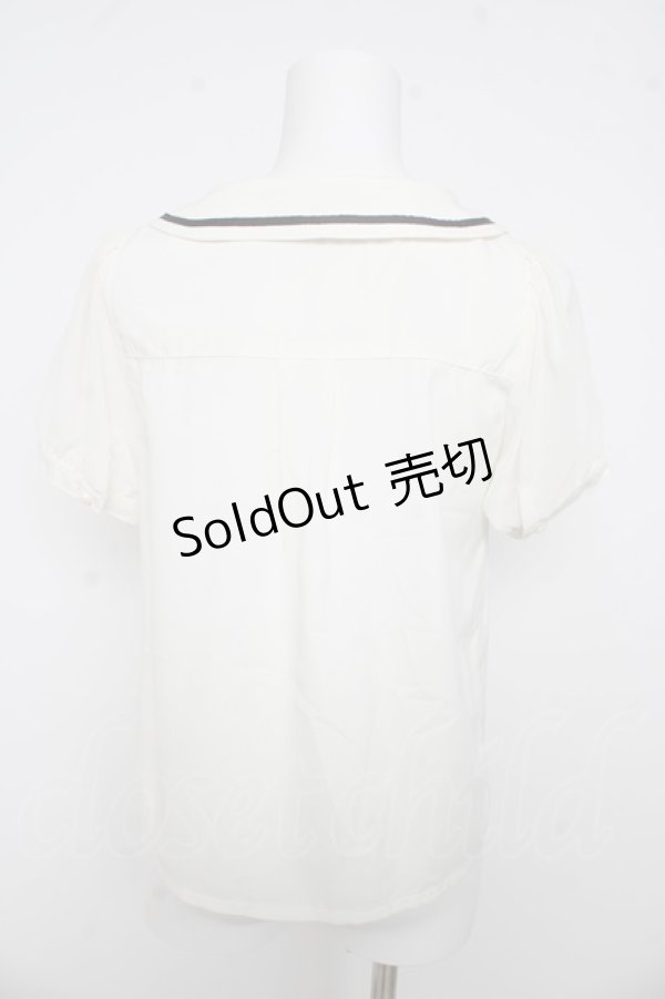 画像2: axes femme POETIQUE / メルヘン刺繍レースタイ付ブラウス S オフ Y-26-03-13-003-AX-BL-SZ-ZY (2)