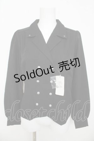 画像: axes femme / コルセット風開襟ブラウス F 黒 Y-26-03-13-036-AX-BL-SZ-ZY