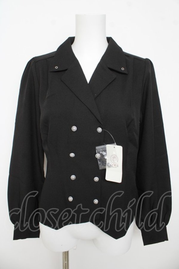 画像1: axes femme / コルセット風開襟ブラウス F 黒 Y-26-03-13-036-AX-BL-SZ-ZY (1)