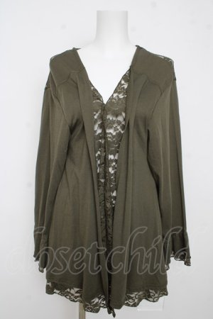 画像: axes femme / レース重ねUVトッパーカーデ L グリーン Y-26-03-13-040-AX-TO-SZ-ZY