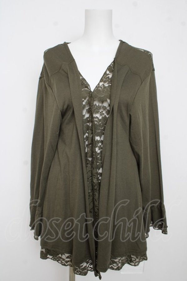 画像1: axes femme / レース重ねUVトッパーカーデ L グリーン Y-26-03-13-040-AX-TO-SZ-ZY (1)