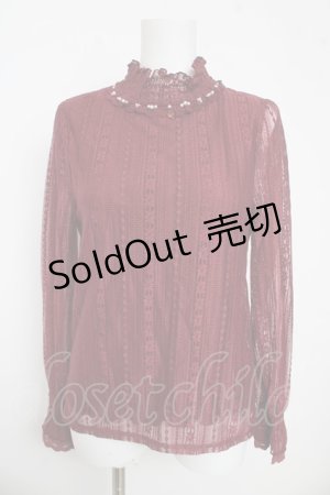 画像: axes femme / 総レースプチスタンドプルオーバー M ワイン Y-26-03-13-041-AX-TO-SZ-ZY