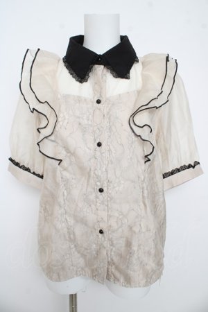 画像: Rojita / 配色レースシアーブラウス F ベージュ Y-26-03-13-046-LO-BL-SZ-ZY