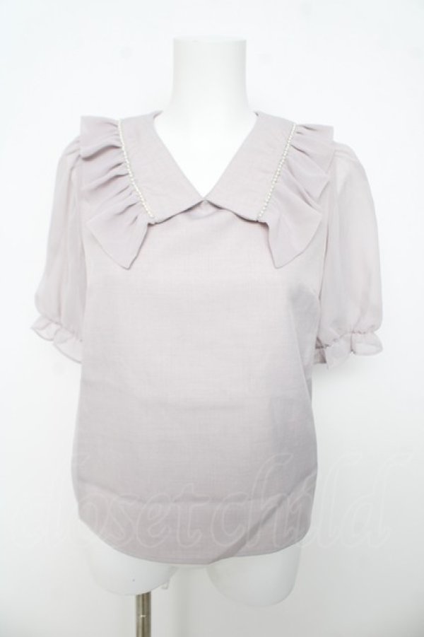 画像1: evelyn / パール襟ブラウス  ピンク Y-26-03-13-048-LO-BL-SZ-ZY (1)