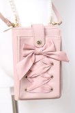 画像1: axes femme POETIQUE / レースアップスマホポシェット  ピンク Y-26-03-16-039-AX-ZA-SZ-ZY (1)