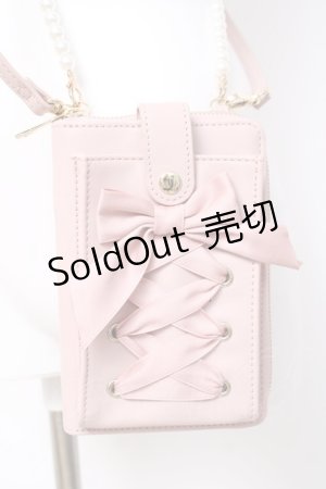 画像: axes femme POETIQUE / レースアップスマホポシェット  ピンク Y-26-03-16-039-AX-ZA-SZ-ZY