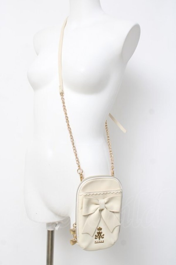 画像2: m petit by misako / NINA’S スマホショルダー バッグ  中白 Y-26-03-16-044-LO-ZA-SZ-ZY (2)