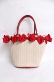 画像2: ｍ petit by misako / AMリボンツキカゴトート  赤 Y-26-03-16-048-LO-BG-SZ-ZY (2)