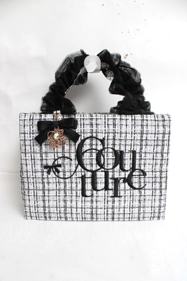 画像1: couture BY ROJITA / ツイードロゴハンドバック  白 Y-26-03-16-049-LO-BG-SZ-ZY (1)