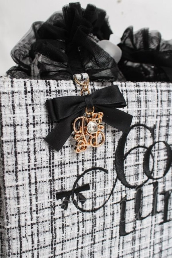 画像2: couture BY ROJITA / ツイードロゴハンドバック  白 Y-26-03-16-049-LO-BG-SZ-ZY (2)