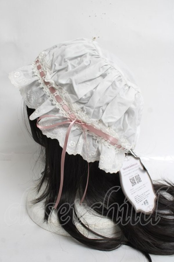 画像2: Kurumi Collaboration / CLK＊フリルキャップ F 淡白 Y-26-03-16-057-LO-AC-SZ-ZY (2)