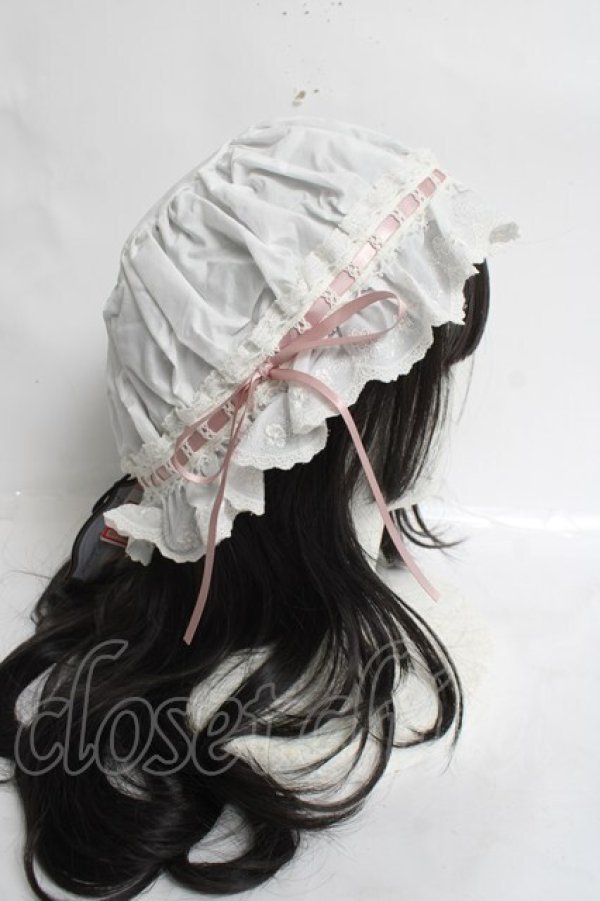 画像4: Kurumi Collaboration / CLK＊フリルキャップ F 淡白 Y-26-03-16-057-LO-AC-SZ-ZY (4)