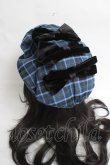 画像1: axes femme kawaii / タータンチェックベレー帽  ブルー Y-26-03-16-060-AX-AC-SZ-ZY (1)