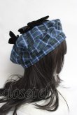 画像3: axes femme kawaii / タータンチェックベレー帽  ブルー Y-26-03-16-060-AX-AC-SZ-ZY (3)