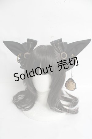 画像: ALICE and the PIRATES / バステト猫耳クリップ  黒/ゴールド Y-26-03-16-068-PA-AC-SZ-ZY