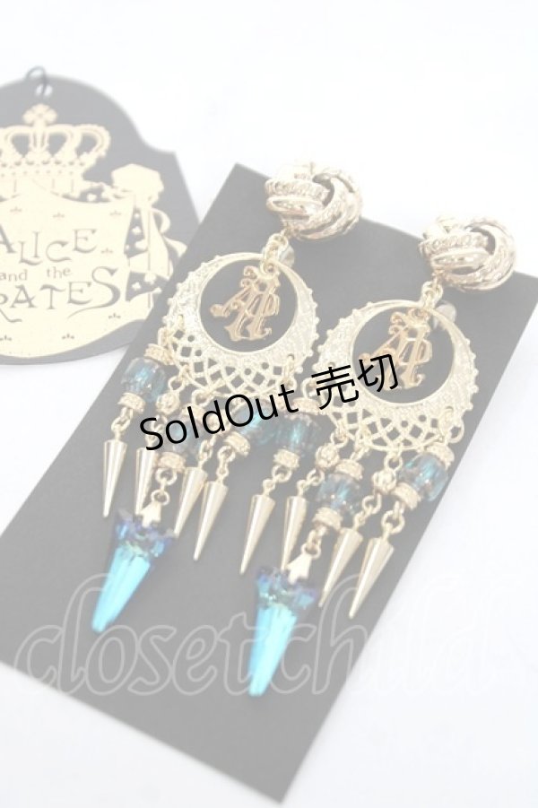 画像1: ALICE and the PIRATES / エジプシャンイヤリング  ゴールド/ブルー Y-26-03-16-009-PA-AC-SZ-ZY (1)