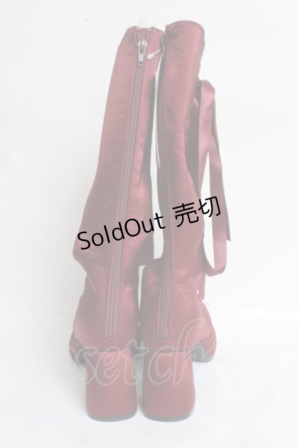 画像3: axes femme POETIQUE / レースアップサテンシューズ L ワイン Y-26-03-16-083-AX-SH-SZ-ZY (3)