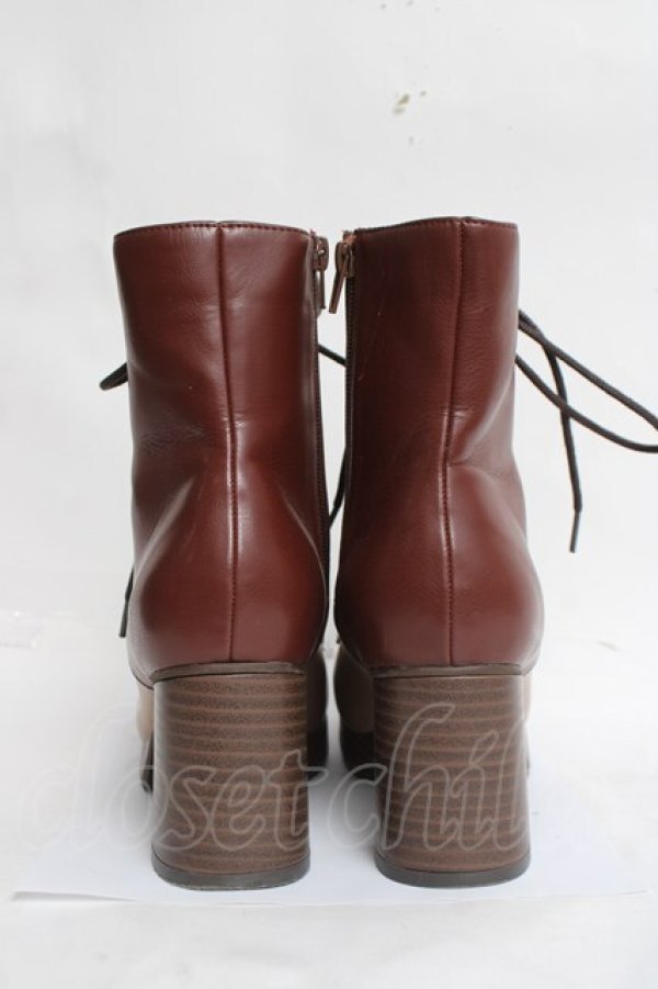 画像3: axes femme / 配色レースアップブーツ M 茶 Y-26-03-16-084-AX-SH-SZ-ZY (3)