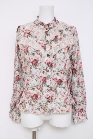 画像: axes femme / フラワーガーデン柄ブラウス F 生成り Y-26-03-16-088-AX-BL-SZ-ZY