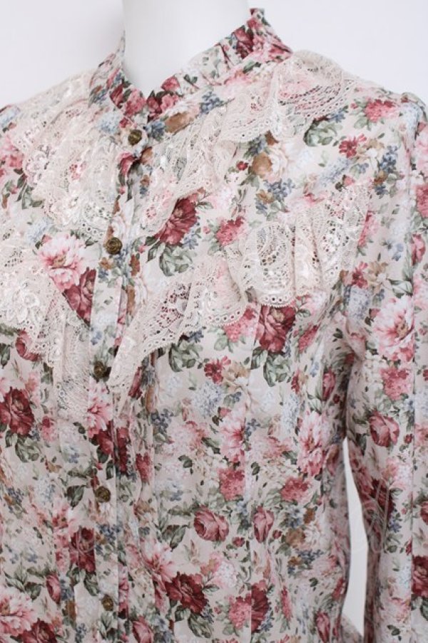 画像3: axes femme / フラワーガーデン柄ブラウス F 生成り Y-26-03-16-088-AX-BL-SZ-ZY (3)