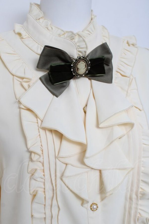 画像3: Amavel / Vintage Doll フリルブラウス F カーキ/生成り Y-26-03-16-091-CA-BL-SZ-ZY (3)