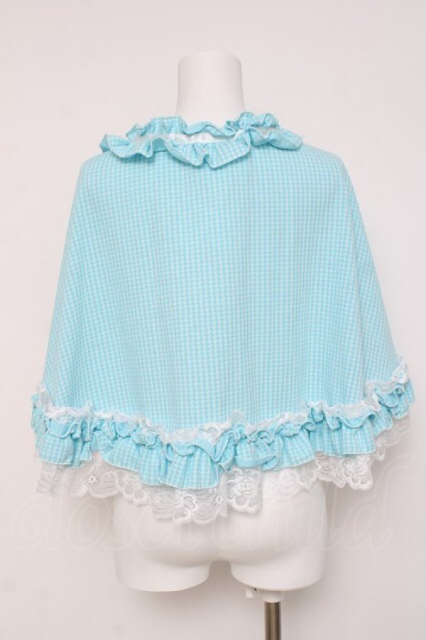 画像3: MARBLE / 千鳥柄ケープ  サックス Y-26-03-16-093-GO-ZA-SZ-ZY (3)