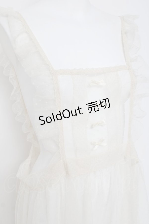 画像4: m petit by misako / TT*AOKドットリボンエプロン  生成り Y-26-03-16-094-LO-OP-SZ-ZY (4)