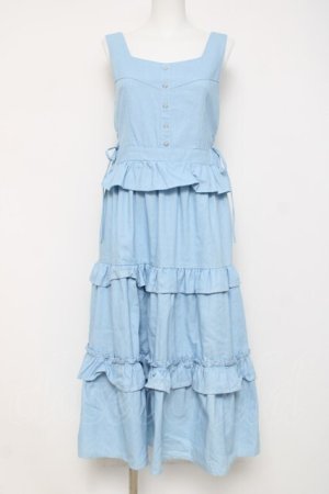 画像: axes femme / フリルデザインジャンスカ  サックス Y-26-03-16-095-AX-OP-SZ-ZY