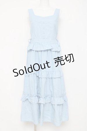 画像: axes femme / フリルデザインジャンスカ  サックス Y-26-03-16-095-AX-OP-SZ-ZY