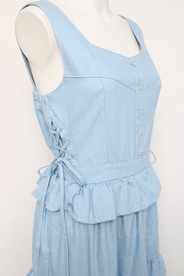 画像2: axes femme / フリルデザインジャンスカ  サックス Y-26-03-16-095-AX-OP-SZ-ZY (2)